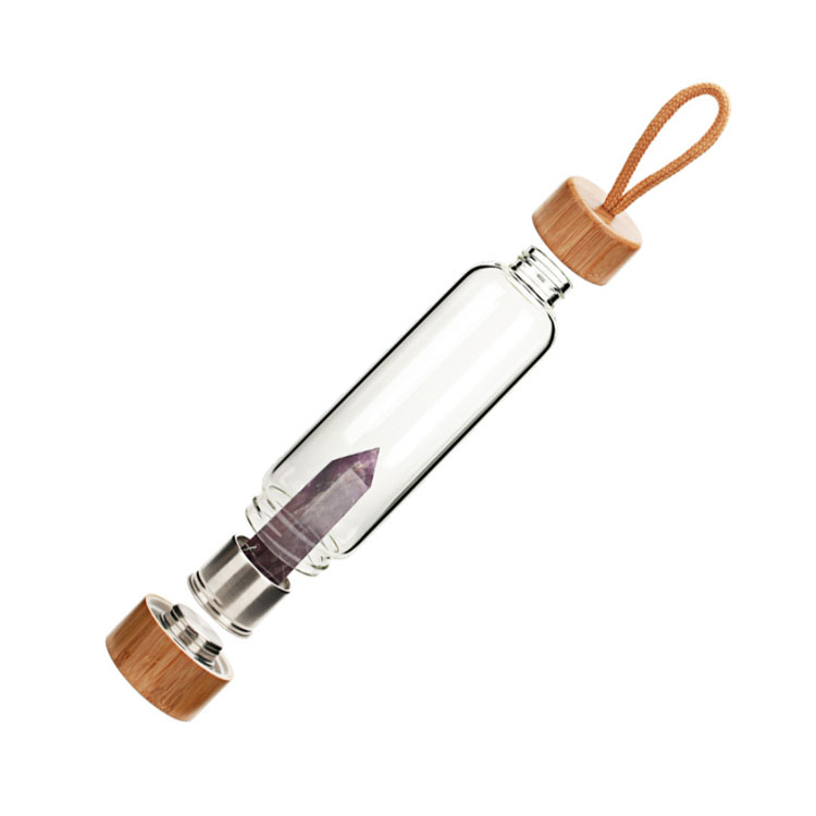 Crystal pillar glass water bottle-9