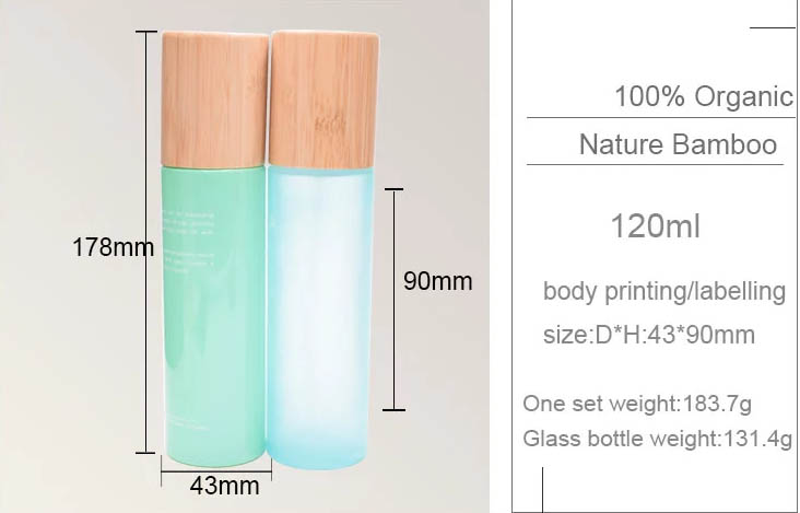 glass-bottle-with -bamboo-lotion-pump-size